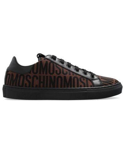 Moschino Monogrammed Lace-up Sneakers - Black