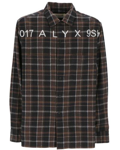 1017 ALYX 9SM Cotton Tartan Long-sleeve Shirt - Black