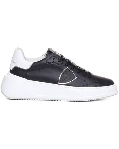 Philippe Model Tres Temple Lace-up Trainers - Black