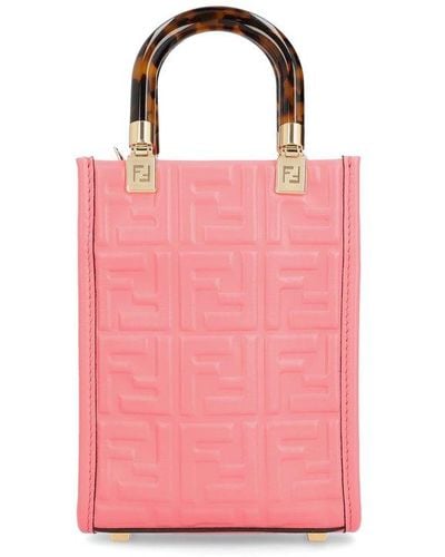 Fendi Handbags Sunshine Leather Dahlia - Pink
