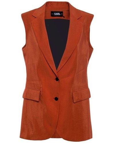 Karl Lagerfeld Tailored Gilet - Orange