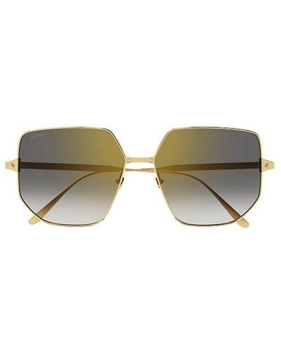 Cartier Geometric Frame Sunglasses - Metallic