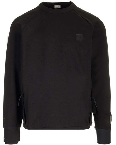 C.P. Company Logo Patch Sleeved Sweatshirt - Black