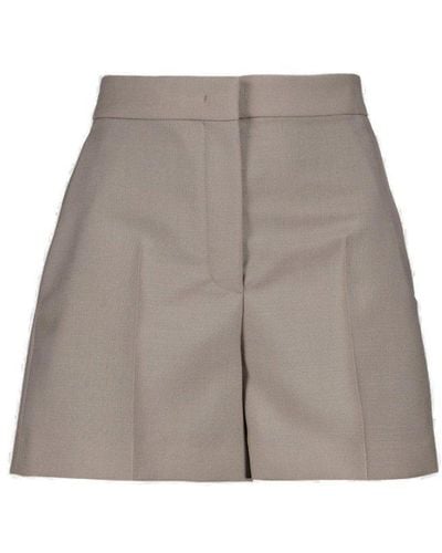 Fendi High-waist Tailored-cut Shorts - Gray