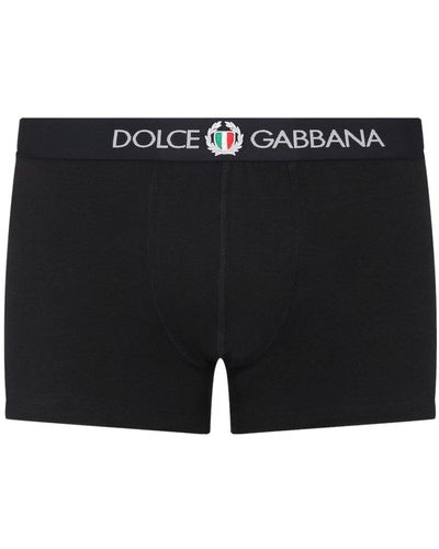 Dolce & Gabbana Logo-print Cotton Boxers - Black
