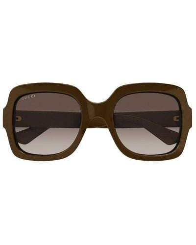 Gucci Rectangle Frame Sunglasses - Gray