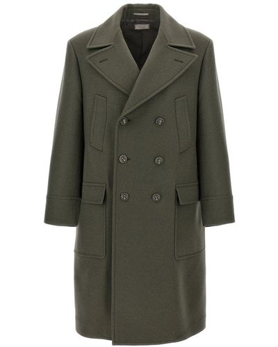 Brunello Cucinelli Double-breasted Long Coat - Green