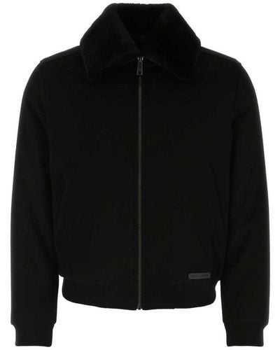 Prada Long Sleeved Zipped Jacket - Black