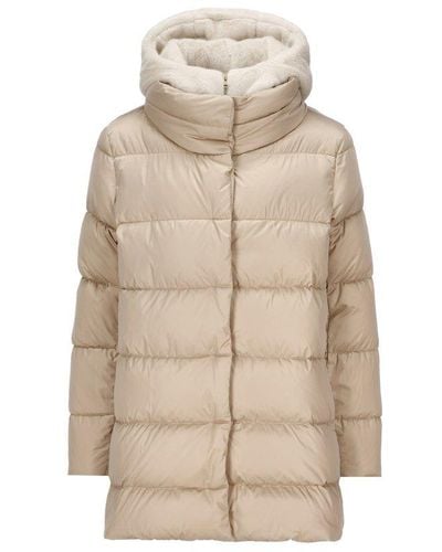 Herno Hooded Quilted Down Coat - Natural