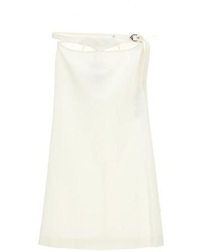 The Attico Cut-out Midi Skirt - White