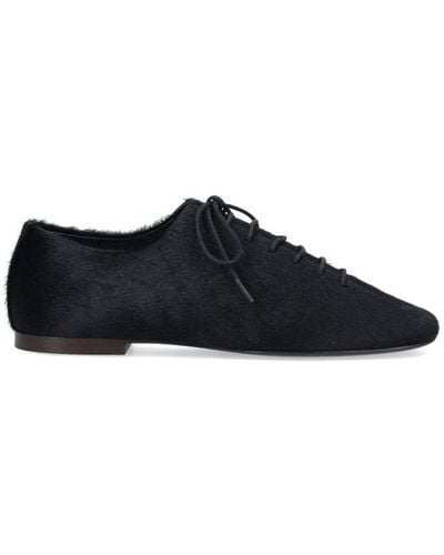 Lemaire Square Toe Lace-up Loafers - Black
