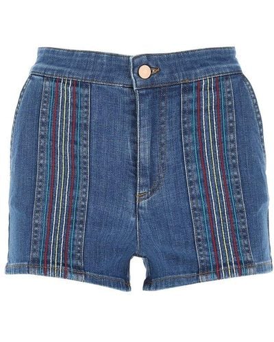 See By Chloé Signature Denim Shorts - Blue