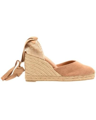 Castañer Ankle-tie Wedge Court Shoes - Natural