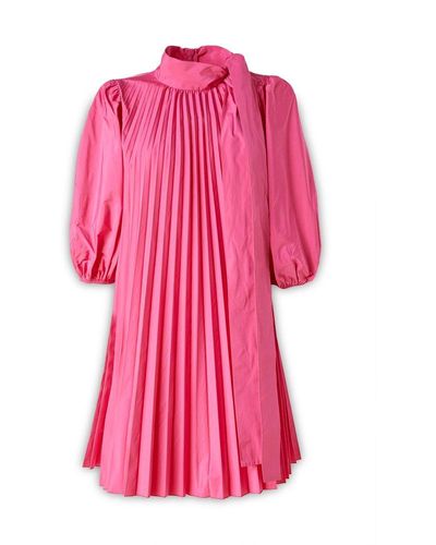 RED Valentino Red Pleated Shirt Dress - Pink