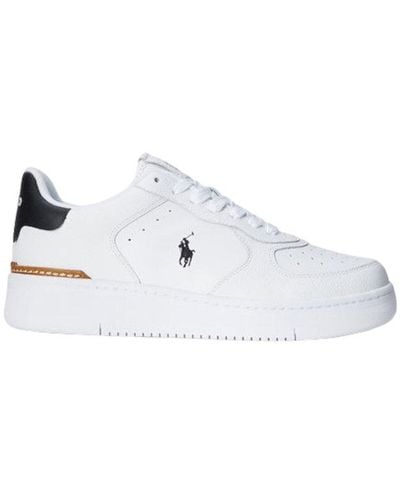 Polo Ralph Lauren Logo Printed Low-top Trainers - White