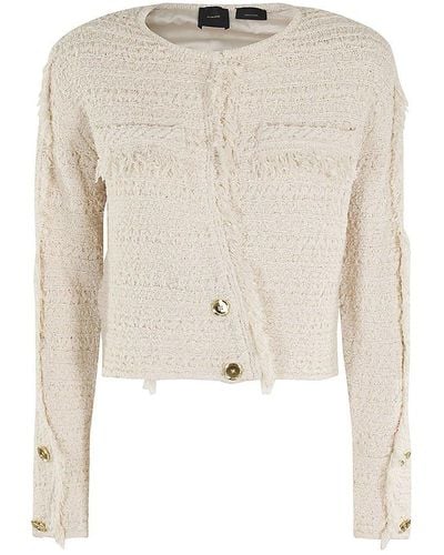 Pinko Button Detailed Sleeved Blouse - Natural