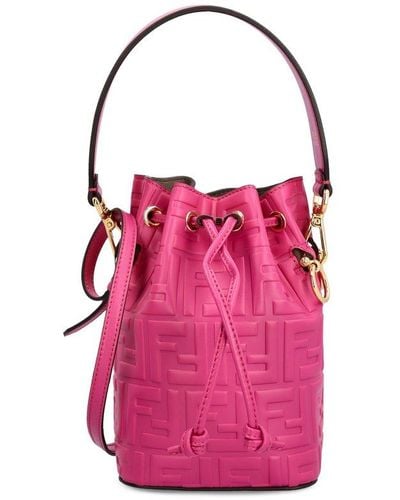 Fendi Mon Tresor Mini Leather Bucket Bag - Pink
