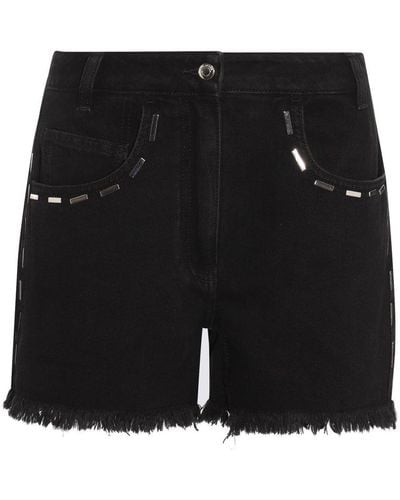 IRO Black Cotton Altom Denim Shorts