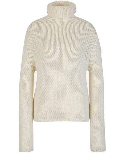 Moncler Turtleneck Knitted Sweater - White