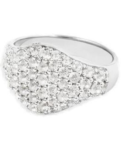 Tom Wood Mini Oval Cocktail Embellished Ring - White