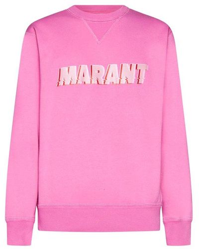 Isabel Marant Logo Printed Crewneck Sweatshirt - Pink