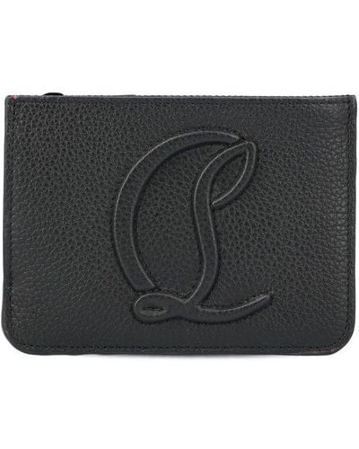 Christian Louboutin Logo Motif Debossed Card Holder - Black