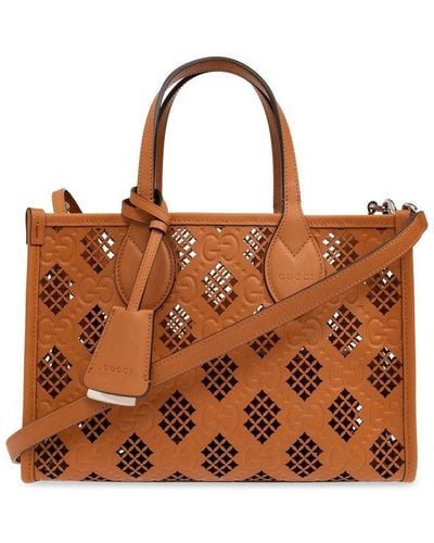 Gucci Small Ophidia Tote Bag - Brown