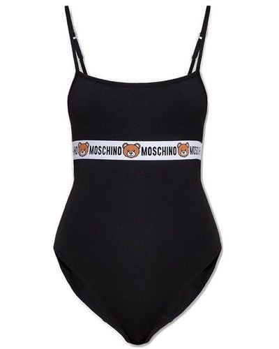 Moschino Logo-underband One-piece Stretch Swimsuit - Black