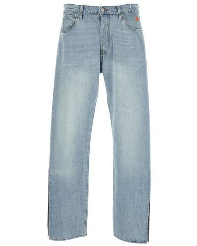 ERL X Levi's 501 Straight-leg Slit Jeans - Blue