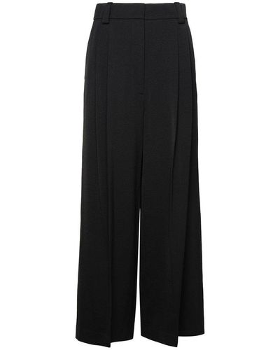 Khaite Black Virgin Wool Blend Tailored Trousers