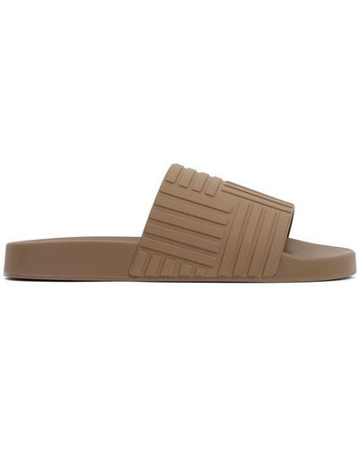 Bottega Veneta Embossed Open-toe Slides - Brown