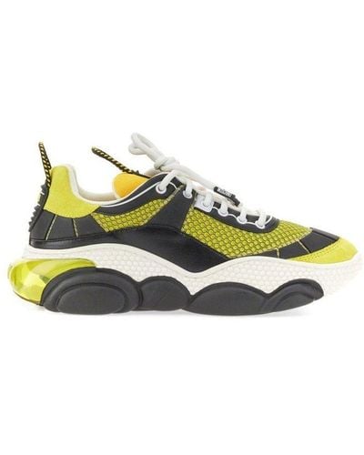 Moschino Mesh Paneled Lace-up Sneakers - Green