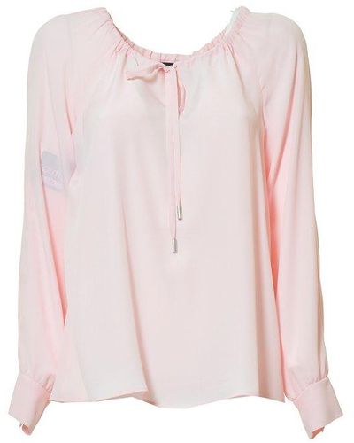Boutique Moschino Boat Neck Long-sleeved Blouse - Pink