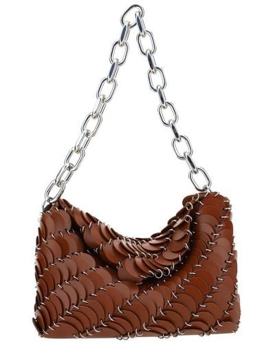 Rabanne Sparkle Sequin Chain-link Shoulder Bag - Brown