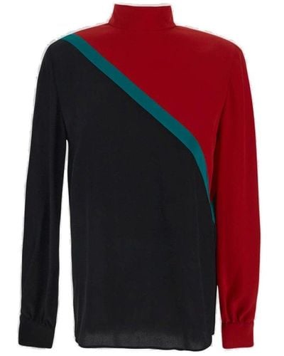 Gucci High-neck Silk Blouse - Red