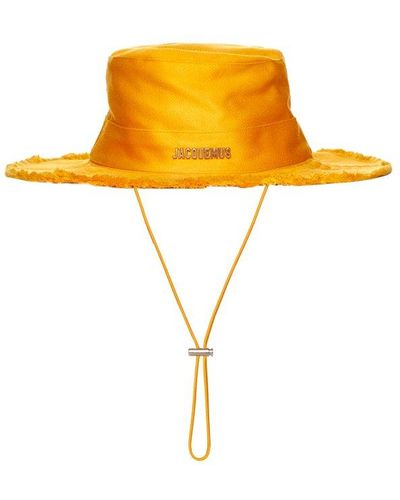 Jacquemus Le Bob Artichaut Frayed Expedition Hat - Yellow