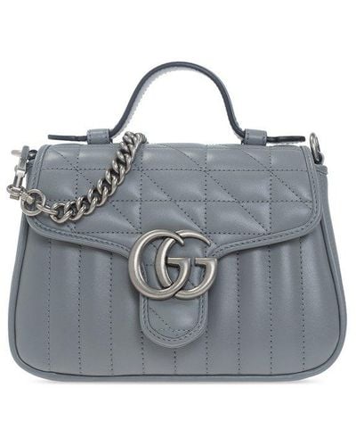 Gucci GG Marmont Mini Top Handle Bag - Gray