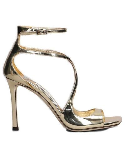 Jimmy Choo Azia 95 Ankle Strapped Sandals - Metallic