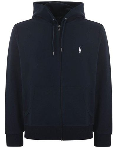 Polo Ralph Lauren Pony Embroidered Zip-up Hoodie - Blue