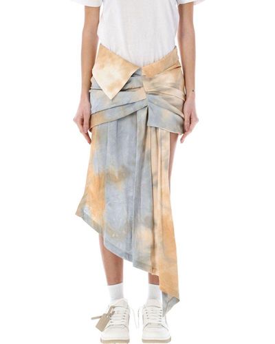 Off-White c/o Virgil Abloh Bow Tie Dye Viscose Draped Mini Skirt - Multicolour