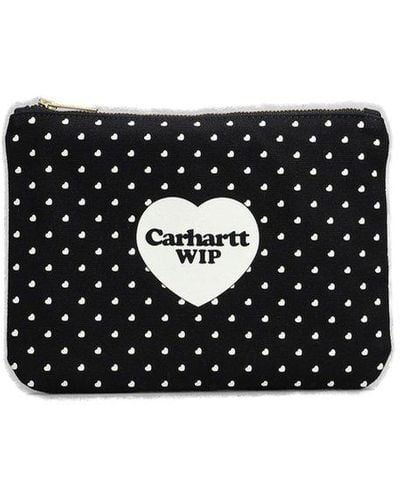 Carhartt Heart Printed Zipped Wallet - Black
