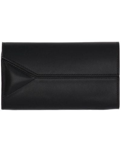 Wandler Foldover-top Paneled Clutch Bag - Black