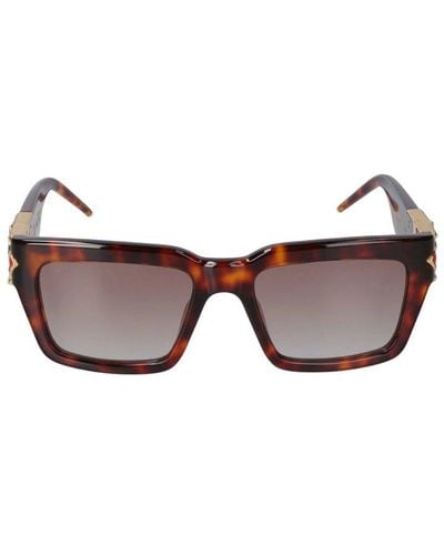 Casablancabrand Monogram Plaque Square Frame Sunglasses - Brown