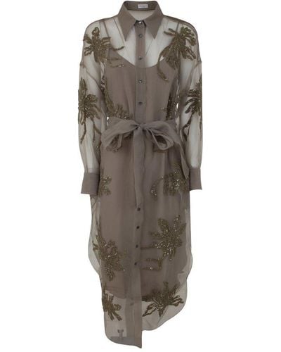 Brunello Cucinelli Robe Dress Clothing - Brown