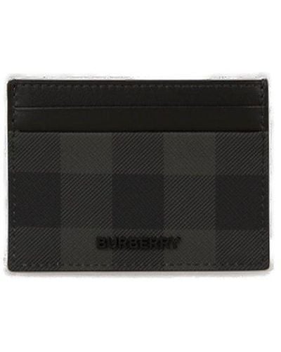 Burberry Logo-plaque Checkered Cardholder - Black