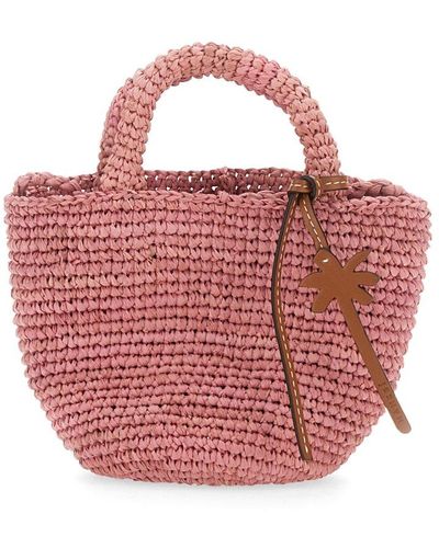 Manebí Mini Woven Raffia Tote Bag - Pink