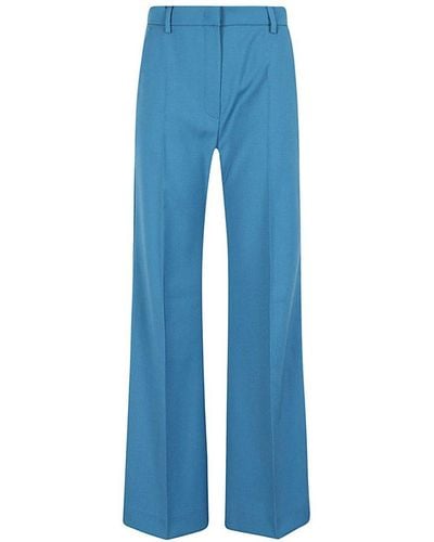 Weekend by Maxmara Pleat Detailed Flared Trousers - Blue