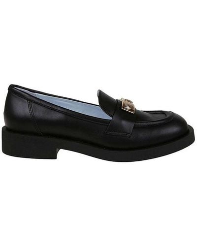 Chiara Ferragni Square-toe Slip-on Loafers - Black