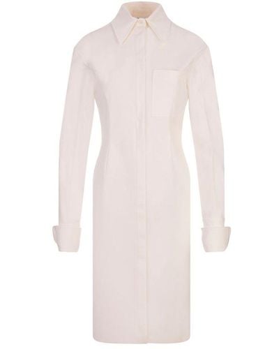 Sportmax Buttoned Long-sleeved Dress - White