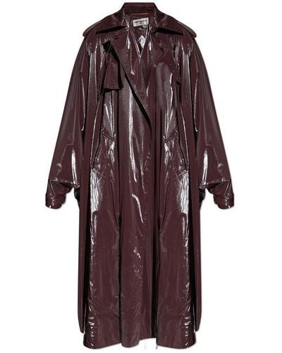 Saint Laurent Long-sleeved Trench Cape - Brown